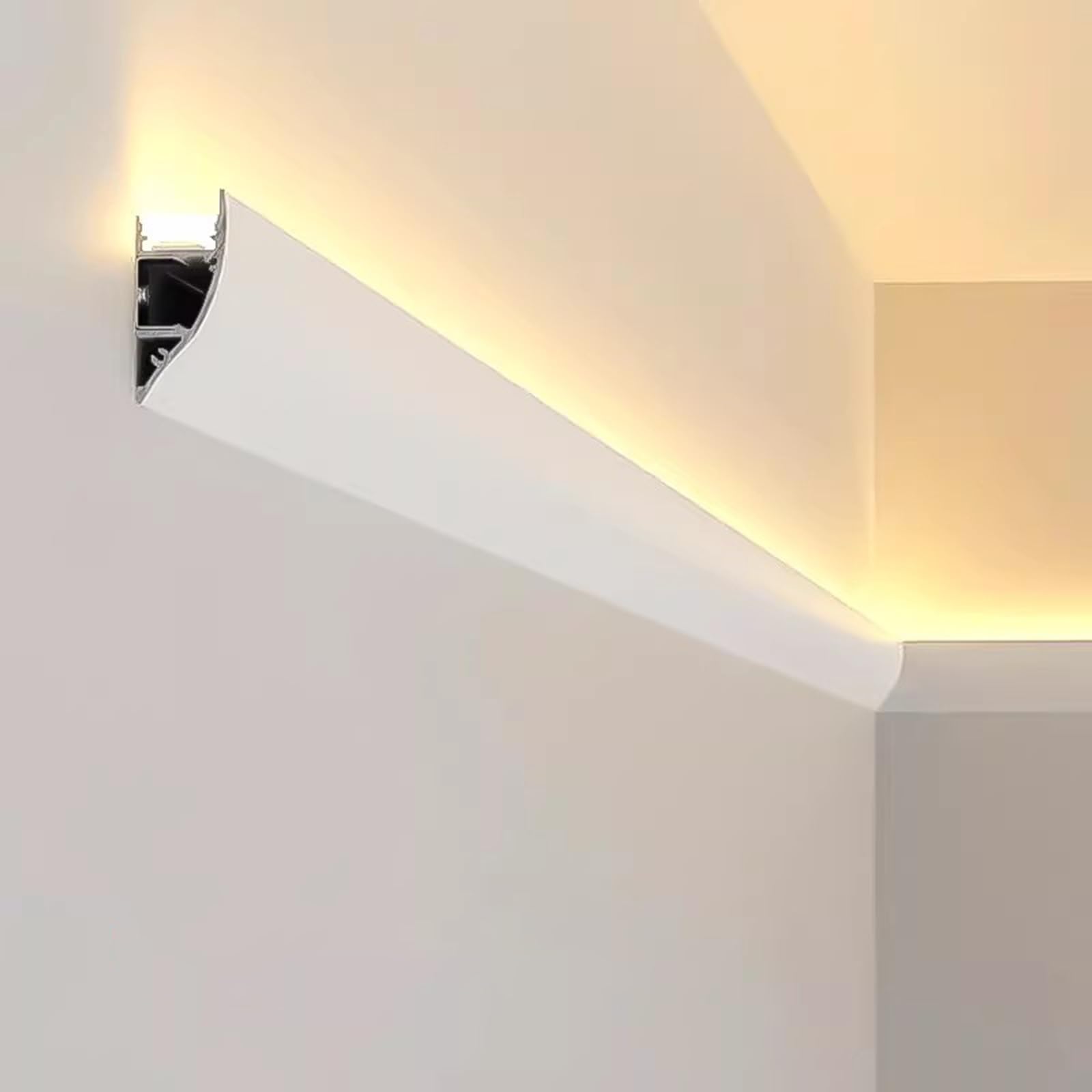 Moldura LED Personalizable para Techo, Canal LED Impermeable Recortable para decoración Interior y Exterior, canaleta de luz de Superficie para Pasillo/Cocina/baño (1 m/3,3 pies).