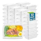 GXDOX 50Pack 38Oz White Meal Prep Containers, Food Storage Containers With Lids