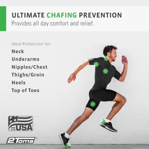 Image of 2Toms SportShield, All-Day Anti Chafe and Blister Prevention, Waterproof | Soothing Anti-Chafe Prevention for Chafing & Skin Irritations