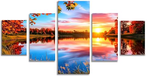 Diamond painting 5 pack coucher de soleil broderie diamant kit complet 150x75cm F803