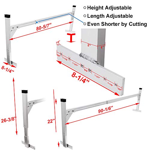 Lonwin Adjustable Aluminum Trailer Ladder Rack fit for Enclosed Trailers
