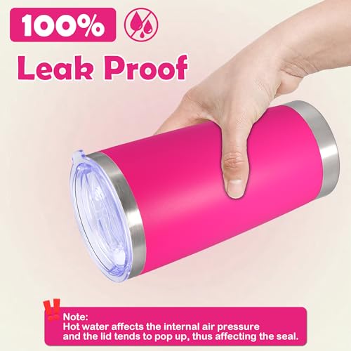 20oz Tumbler Stainless Steel Tumbler Coffee Tumbler with Lid Hot Pink, 12P by AUWBON - Used condition - Image 6