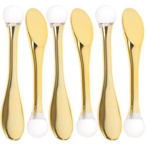 GRADENEVE 6 piezas Espátulas Doradas para Crema Facial y Masaje Ocular Herramientas Portátiles para Aplicar y Masajear Contorno de Ojos Duraderas y Fáciles de Limpiar