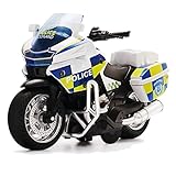 Gilumza Pull Back Motorcycle Toys, Tiny Gift with Music Lighting, Police Motorcycles Toy for Boys Kids Age 3 4 5 6 7 8 Year Old (White)