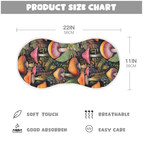 xigua Mushrooms and Plants Baby Burp Cloths for Newborn Boys and Girls 4 Pack, Soft & Absorbent Cotton Baby Burp Cloth, Baby Washcloths, Newborn Towel, Burp Rags4