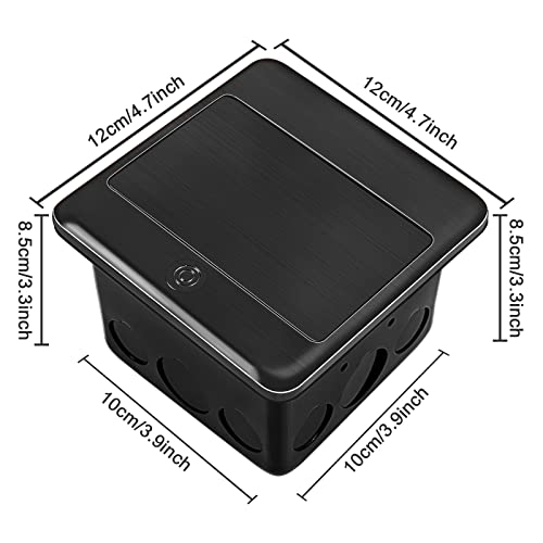 Vagueior Pop-Up Floor Box Kit, 20A Tamper-Weather Resistant Receptacle Gfci Outlet, Corrosive Resistant Hardware, Black Etl Certification #TOP3