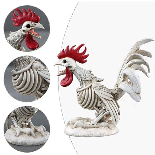 Squelette de poulet anti-casse en résine pour décorations extérieures