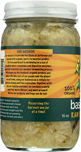 Pickled Planet Organic Basil Garlic Sauerkraut, 16 Oz #TOP5
