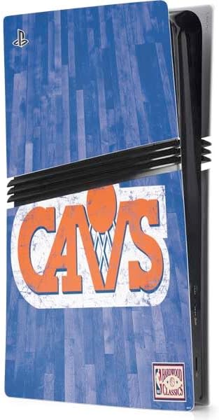 Skinit Decal Gaming Skin Compatible with PS5 Pro Console - Officially Licensed NBA Cleveland Cavaliers Hardwood Classics Design