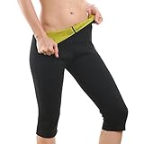 Women's Hot Sweat Slimming Neoprene Vest/Pants Body Shaper for Weight Loss, Thigh Belly Fat Burner Leggings Hot Thermo Waist Trainer Capris Sauna Suits Black by LYTOPTOP