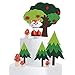 Mity rain Woodland Theme Cake Topper/Handmade Fox Mushroom Tree Cake Decoration Baby Shower Birthday Party Supplies