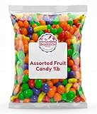 1 lb Bulk Mini Fruit Shaped Candy – Fruity Crunchy Candy in Banana, Strawberry, Orange, Grape & Apple Flavors | Classic Nostalgic Mix