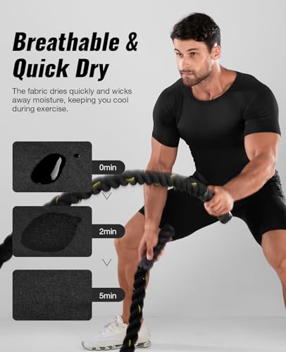 Niksa Camisetas de compressão pacote com 1/4, 1 preto, G
