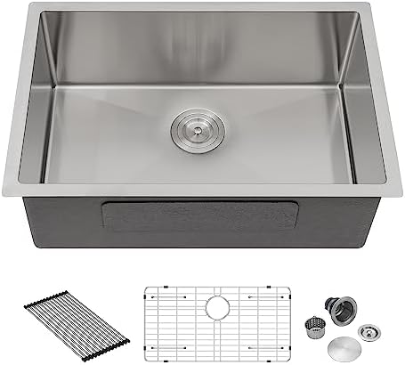 30 Undermount Kitchen Sink - Sarlai 30 x18 Inch Stainless Steel 16 Gauge Undermount Single Bowl Kitchen Sink One Basin 10 Inch Deep