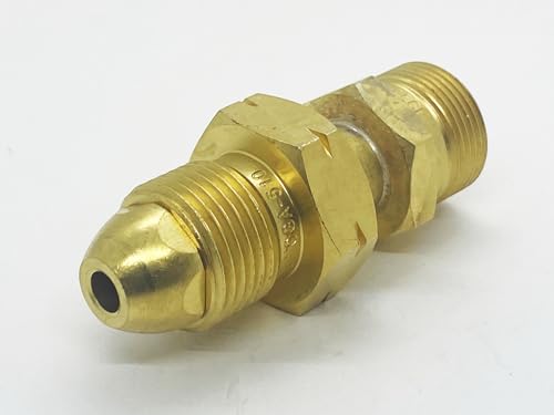 Preece Precision CGA-510 POL Acetylene Cylinder Tank to CGA-520 B Regulator, Adaptor