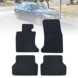 SecosAutoparts 4 Pieces Black Velour Carpet Floor Mats Front & Rear Floor Mats Compatible with BWM E60 5-Series 2004 2005 2006 2007 2008 2009 2010