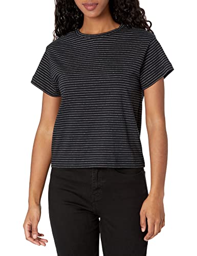 Image of Vince Womens Neppy Stripe Short Sleeve Shrunken Crew