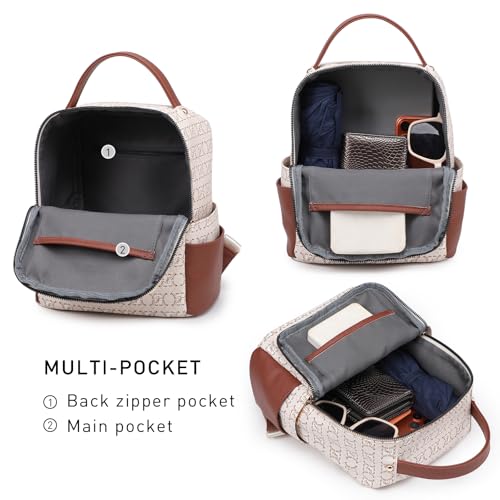 Image of JULIE FERRARO Small Backpack Purse for Ladies Women Fashion Multi Pockets Daypacks with Front Zip Pocket