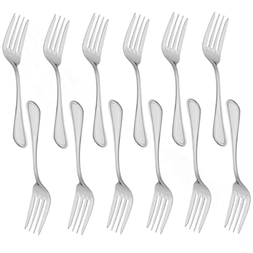 TrueCraftware- Legend Stainless Steel Salad Fork Set of 12- Stainless Steel Flatware Silverware Cutlery Kitchen Tableware Set for Home and Restaurant Flatware Forks Silverware Salad Fork Cake Dessert