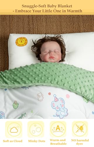 Image of Cuite Pumpkin Infant Baby Crib Comforter for Boys and Girls,Warm Down Alternative Toddler Comforter for Bed,Pack n Play,40x 40 Small Crib Quilt,Thick Baby Quilted Blanket for Daycare with Minky Dots