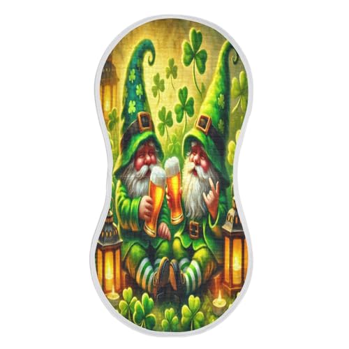 Gnomes St Patricks Leaf Baby Burp Cloths Absorbent Muslin Soft Burp Cloth Rags Cotton Burp Clothes for Unisex Boy Newborn Girl 1 Pack 22x11 Inches