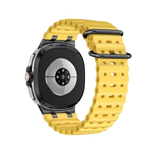 [PLYYQZM] Sam su ng �ɍ��� Galaxy Watch 8 40 44MM�p�V���R�g�o���h�A,Galaxy �ɍ��� 8Classic 46MM�p�����o���h�A�ʋC���u���X���b�g�ɓK�p(Yellow Black,For Watch 8 44m