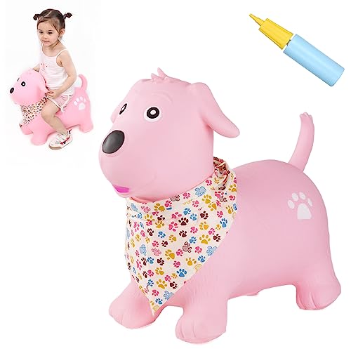 Inpany Bouncy Dog Hopper For Toddlers-Hopping/Bouncing/Bounce Hoppers, Jumping Toys, Inflatable Ride-On Animal Toy For Kids/Boys/Girls 3, 4, 5 Years Old Gifts(Pump Included) #TOP4