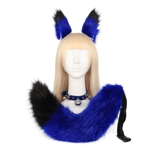 Costume en fourrure 3 pièces avec bandeau oreilles et queue, l'idée cadeau cosplay pour filles