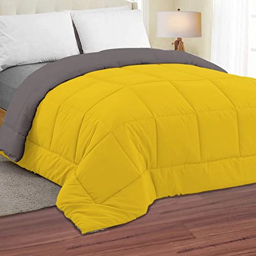 Image of Comforters All Season Microfiber Reversible 220 GSM Feather AC Comforter Lightweight Breathable Bedding Set Blanket Duvet Quilted Dohar Razai-Feather Lightweight Breathable Reversible-PESOMA Multipurpose