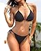 Pinup Fashion 3 Piece Bathing Suits Women Black Bikini Sets with Cover Up Sexy Swimsuits with Cutout Coverup S-XXL