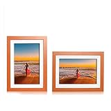 Digitaler Bilderrahmen 10 Zoll Holzimitat Android Smart Cloud WiFi Digitaler Bilderrahmen Touch Display Werbemaschine Elektronisches Fotoalbum Fotorahmen digital (Yellow Imitation Wood Fra
