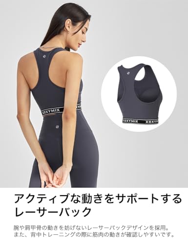XEXYMIX ヨガウェア トップス パッド付き ブラトップ タンクトップ ノースリーブ レディース XWFBR10H2 BLACK LABEL シグネチャー 360N ロゴバンド の商品画像 1