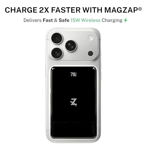 Image of Z Plus MagZap 2.0 20000mAh Mag-Safe Power Bank - 15W Magnetic Wireless Charging, 22.5W USB-C PD Fast Charge Battery Pack with LED Display, Compatible with iPhone 17 Pro Max, 16, 15, 14, & Qi Devices