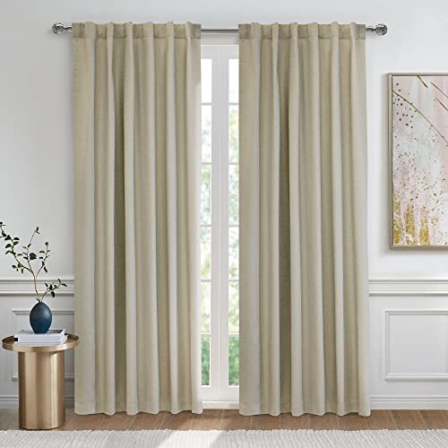 Thermaplus Baxter - Panel de Cortina con Textura Tejida, Aislamiento térmico, 132 x 213 cm, Avena