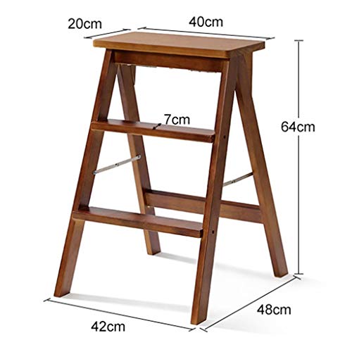 Taburete de escalera de 3 peldaños de madera plegable para interior 4