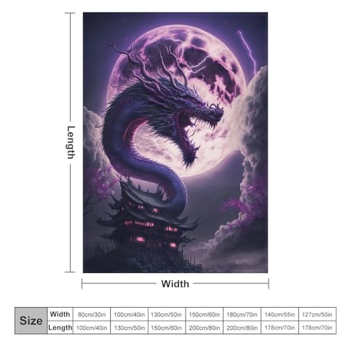 Plaid couverture dragon flanelle super douce chaud grand format toutes saisons