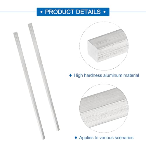 Image of MECCANIXITY 6 Pcs Square Aluminum Flat Bar, 5 /16 inch (8mm) Thick x 25 /64 inch (10mm) Width x 12 inch (305mm) Long 6061 Aluminum Flat Plate Solid New Mill Stock Silver for Industrial Building