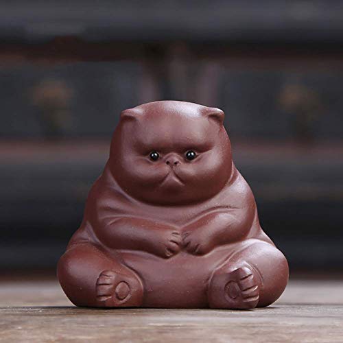 Chaton miniature marron pour decorer un pot de fleur ou une terrasse - 4