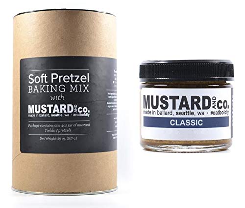 Soft Pretzel Baking Mix with Mustard & Co. Classic Mustard - Gift Set - Perfect for the Pretzel / Mustard Lover!