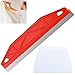 12 Inch Paint Edger Tool,Paint Shield for Cutting in,Painting Tools with 1 Pcs Plastic Scrapers, for Removing Wallpaper Paint, Filling Putty, Repairing Drywall and Plaster Scraping