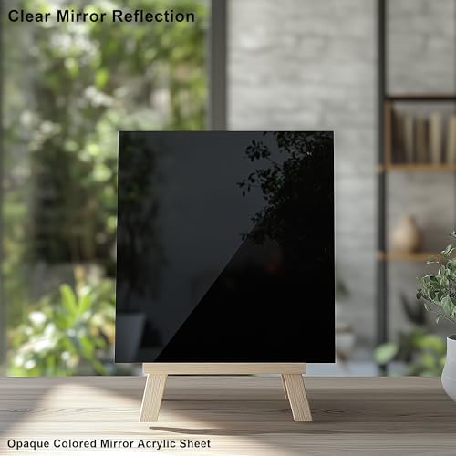 Image of 12x16 Inches Black Mirror Acrylic Sheet - 2 Pcs Reflective Acrylic Panel for DIY Crafts, Home Decor & More (30x40 cm)