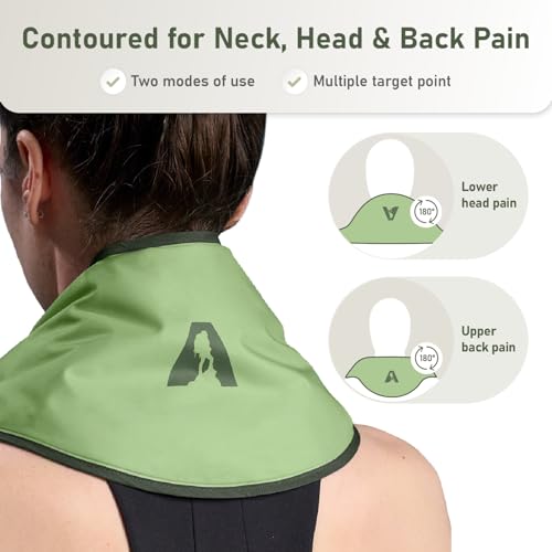Image of Flexible Neck Ice Pack Wrap, Soft Gel Ice Pack for Neck Pain Relief, Hands-Free Cervical Recovery (8 inch x 23 inch) - Green