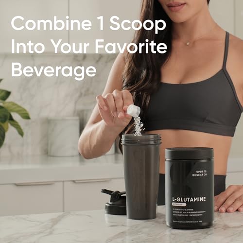Image of Sports Research L-Glutamine - Workout Recovery, Immune Health & Gut Health Support - 5 G Per Serving - 10.58 Oz