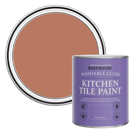 Rust-Oleum Red water resistant Kitchen Tile Paint in Gloss Finish - Siena 750ml