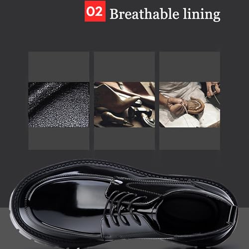 Men's Leather Platform Dress Oxfords Comfort Round Toe Breathable Non Slip Lug Sole Oxford Shoes Business Daily Derby Work Shoes4