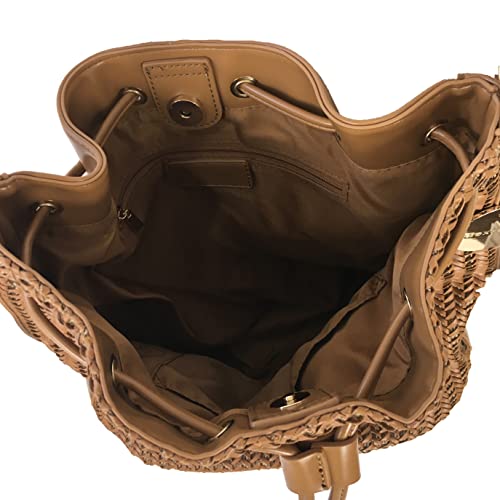 Alex Max Haper Woven Vegan Leather Drawstring Bucket Bag Crossbody3