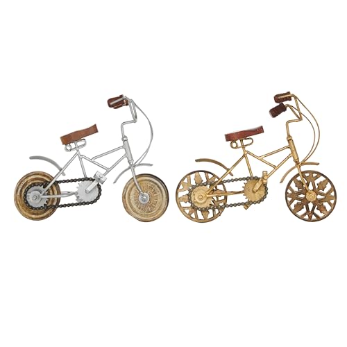 Escultura decorativa de bicicletas de metal, set de 2 piezas miniatura 4