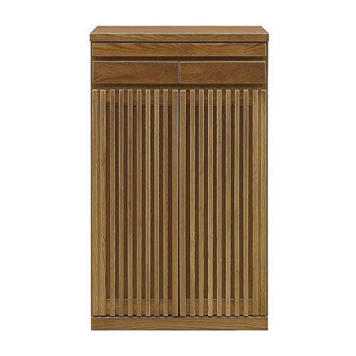 日本製 仏壇台 キャビネット 完成品 幅60cm 和風 収納付き 引き出し付き (ライトブラウン)