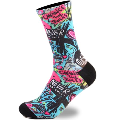 Everfly Sneaker Socken Herren Damen für Crossfit Sportsocken Fitness Padel Basketball Radfahren Laufen Fussball Wandern - Lustig Technische Dämpfung Farben Geschenk - Wandersocken (Graffiti, 36-40) Everfly Sneaker Socken Herren Damen für Crossfit Sportsocken Fitness Padel Basketball Radfahren Laufen Fussball Wandern - Lustig Technische Dämpfung Farben Geschenk - Wandersocken (Graffiti, 36-40)