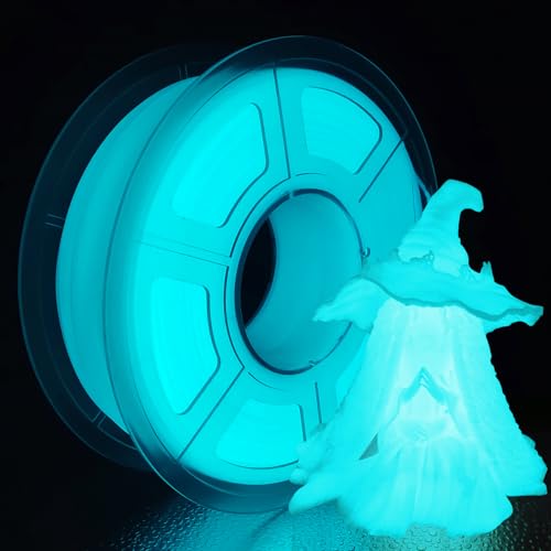 Image of iSANMATE 3D Printer Filament, PLA Filament Glow in The Dark Bluish Green, 1.75mm 3D Printing Filament, Dimensional Accuracy + /- 0.03 mm, 1 kg Spool
